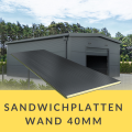 Detailansicht Wand-Sandwichpaneel PIR 40 mm in RAL 7016 (Anthrazit) mit linearer Profilierung und Deckbreite 1000 mm
