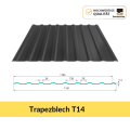 Trapezblech T14 mit 14 mm Profilhöhe, 0,5 mm Stärke