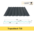 Trapezblech T18 mit 18 mm Profilhöhe, 0,5 mm Stahlstärke und 1092 mm Deckbreite