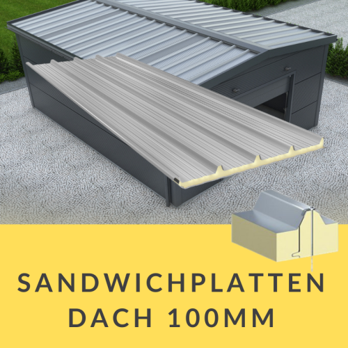 Dach-Sandwichpaneel 100 mm 2. Wahl – PUR-Dachpaneel mit Uc 0,21 W/m²K