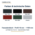 Trapezblech T18 – RAL-Farbpalette und technische Daten, Stahl-Fassadenblech