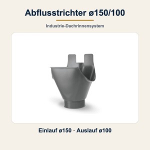 Abflusstrichter ø150/100 – Wasserfangkasten für Industrie-Dachrinnen