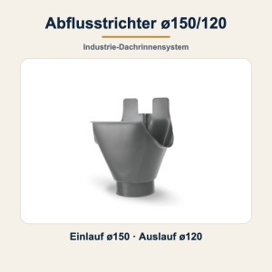Abflusstrichter ø150/120 – Wasserfangkasten für Industrie-Dachrinnen