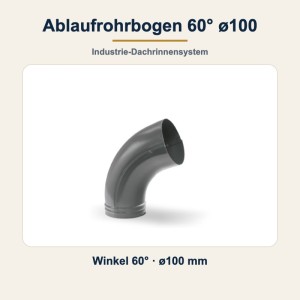 Ablaufrohrbogen 60° ø100 mm – Auslaufbogen