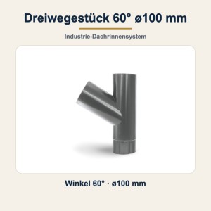 Dreiwegestück 60° ø100 mm – Fallrohr-Abzweig
