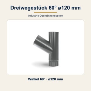 Dreiwegestück 60° ø120 mm – Fallrohr-Abzweig