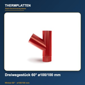 Dreiwegestück 60° ø100/100 mm – Fallrohr-Abzweig