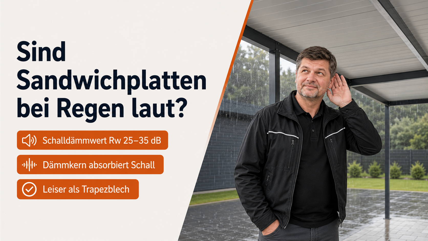 Sind Sandwichplatten bei Regen laut?