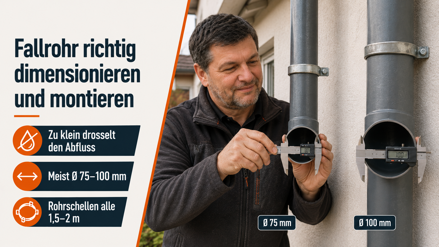 Fallrohr richtig dimensionieren und montieren