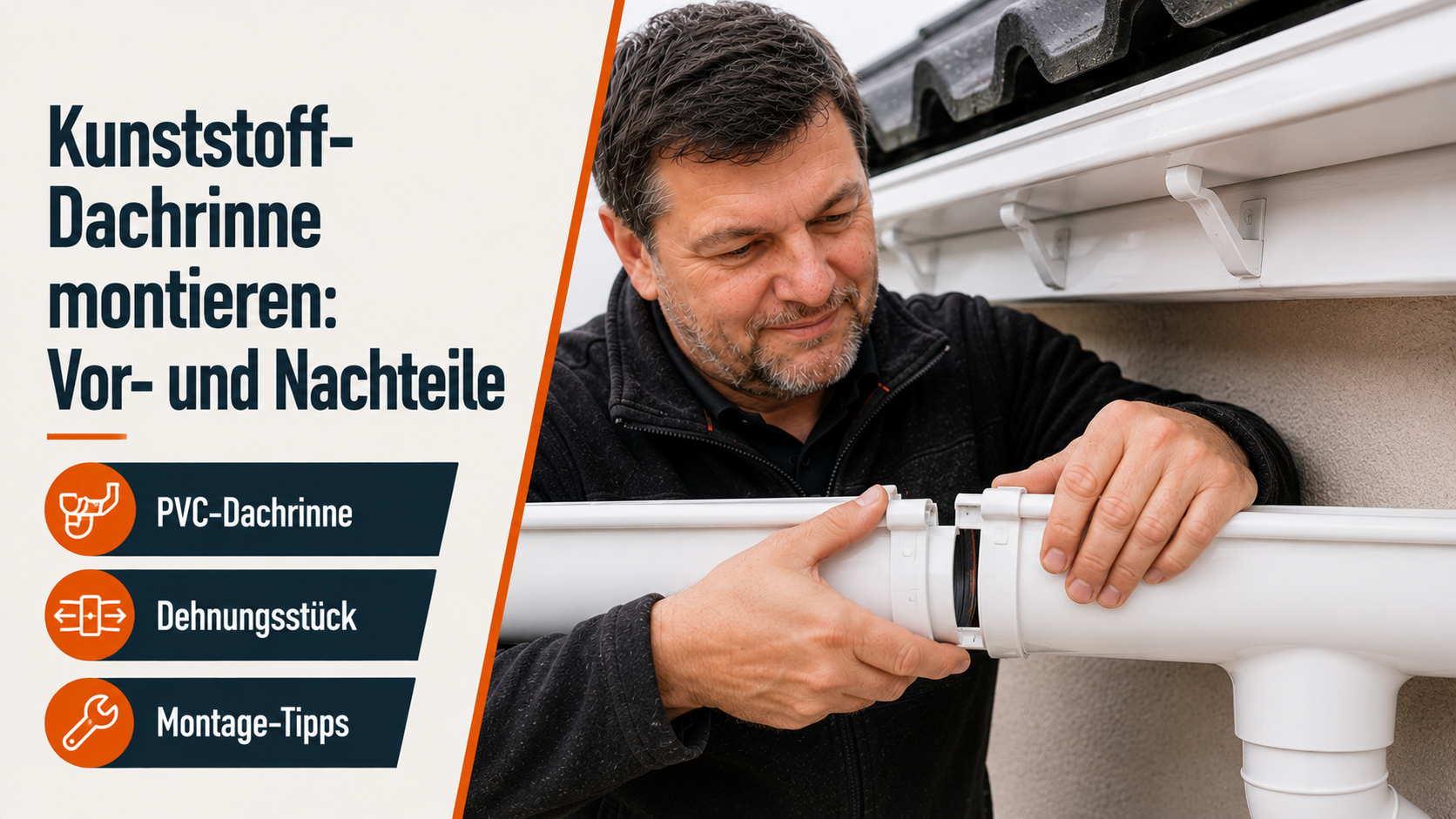 Kunststoff-Dachrinne montieren: Vor- und Nachteile