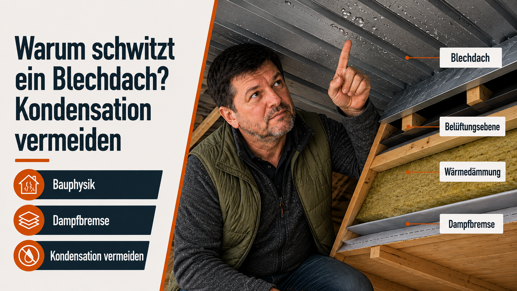 Warum schwitzt ein Blechdach? Kondensation vermeiden