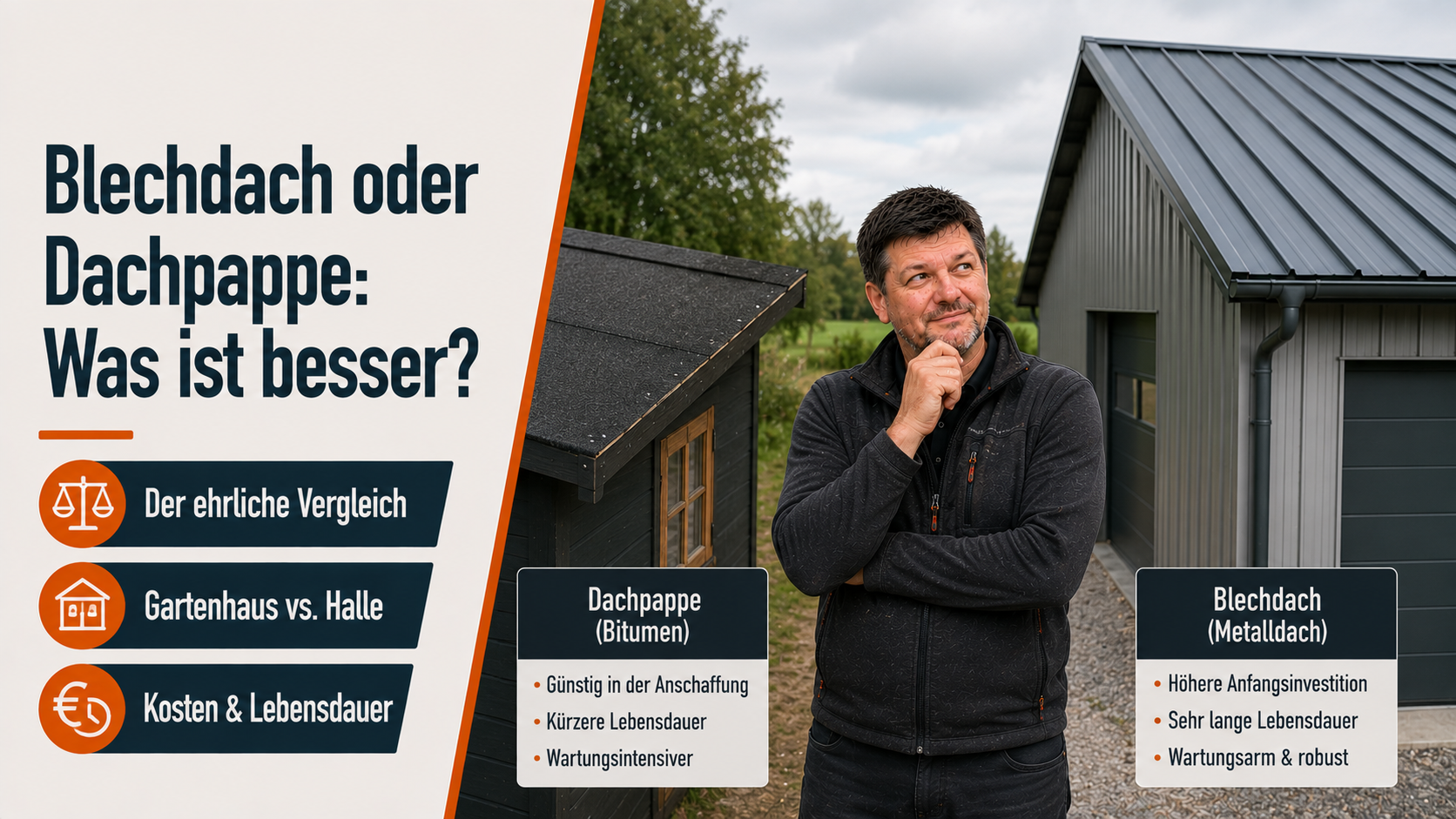 Blechdach oder Dachpappe: Was ist besser?