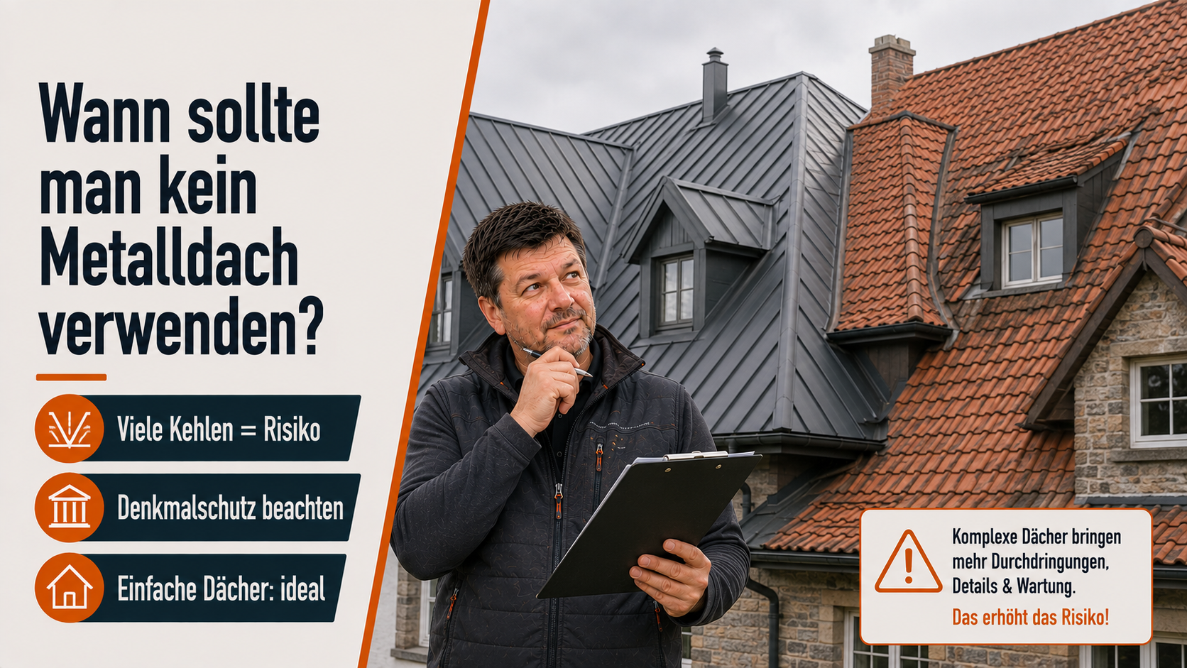 Wann sollte man kein Metalldach verwenden?
