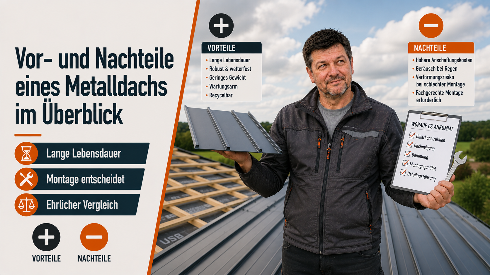 Vor- und Nachteile eines Metalldachs im Überblick
