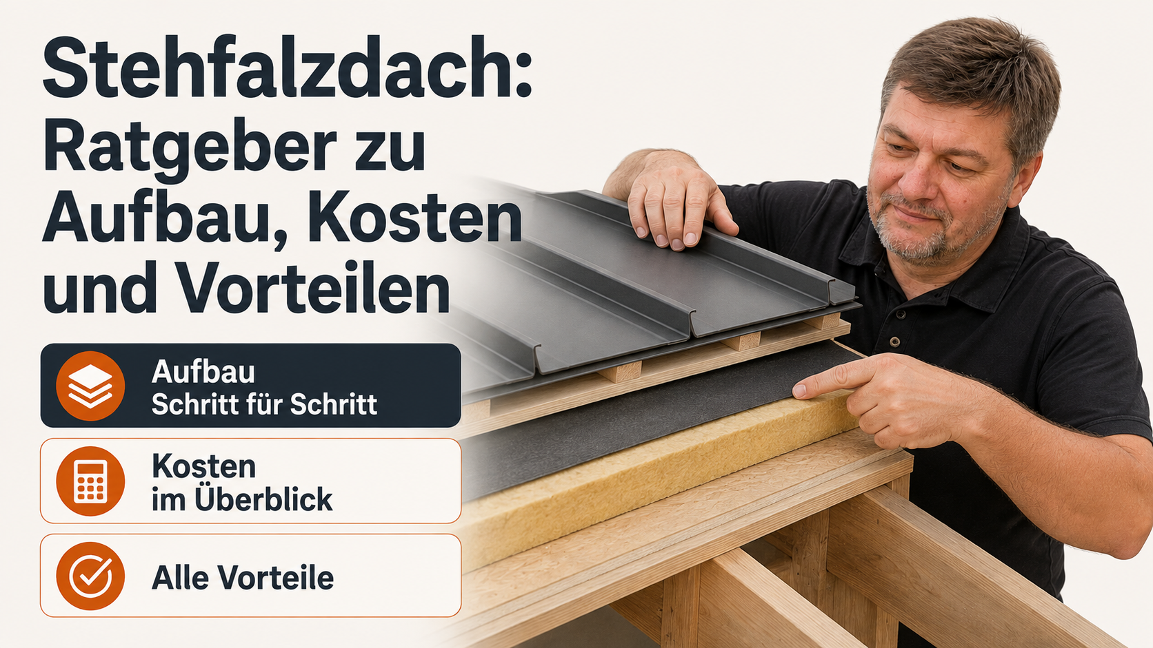 Stehfalzdach: Ratgeber zu Aufbau, Kosten und Vorteilen