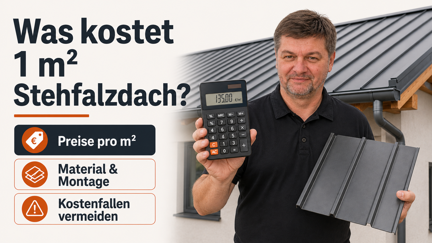 Was kostet 1 m² Stehfalzdach?
