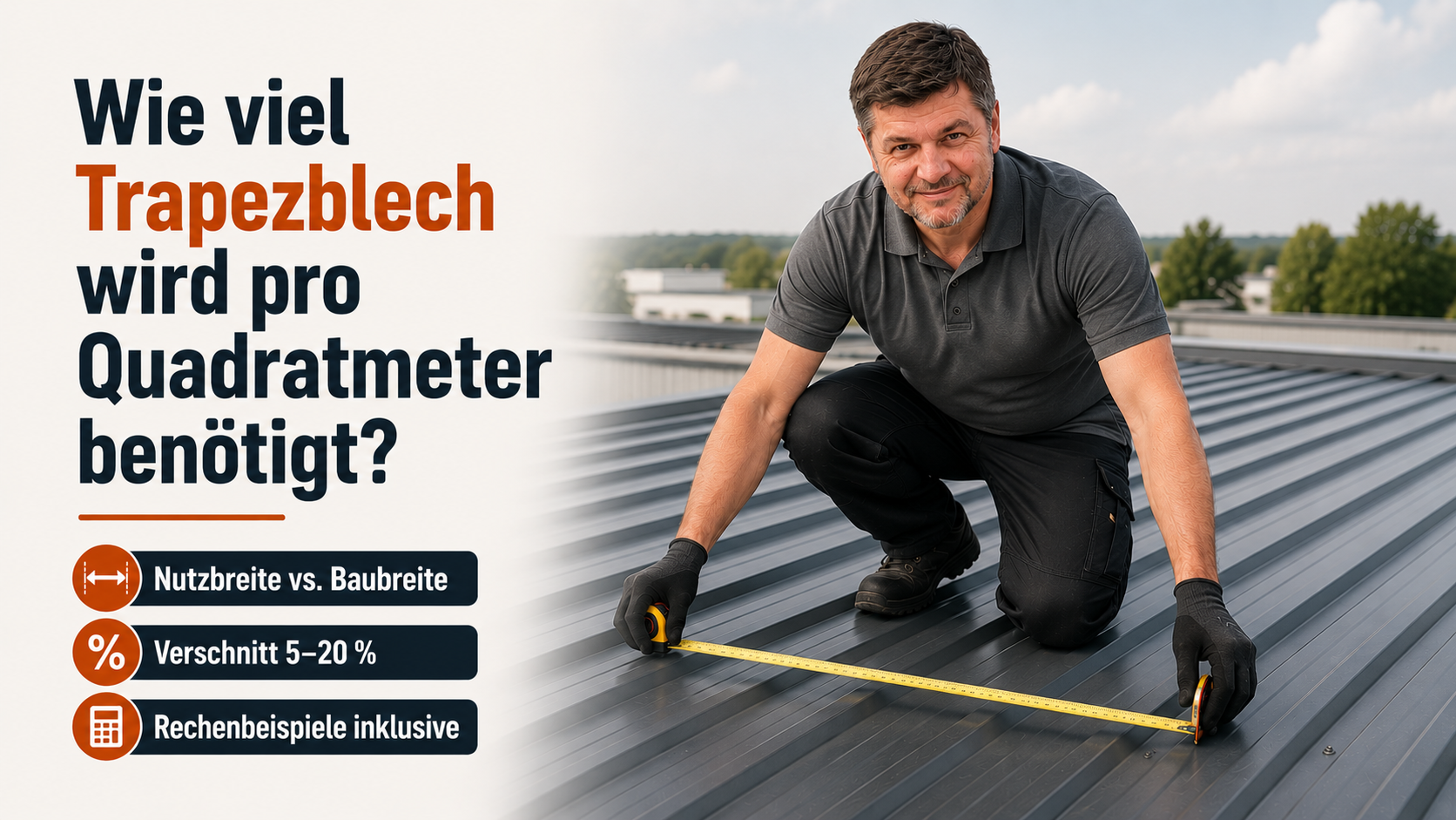Wie viel Trapezblech wird pro Quadratmeter benötigt?