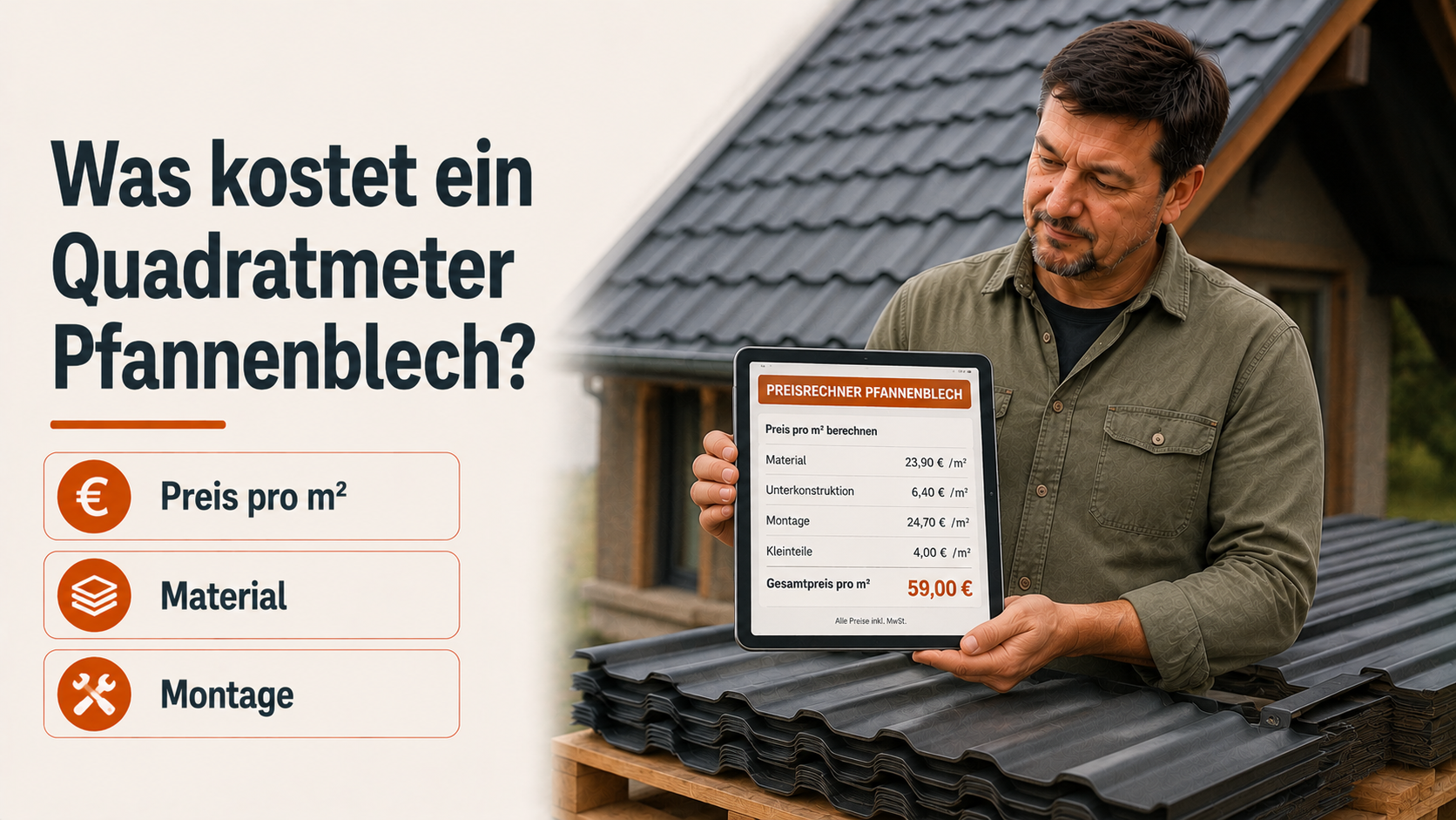 Was kostet ein Quadratmeter Pfannenblech?