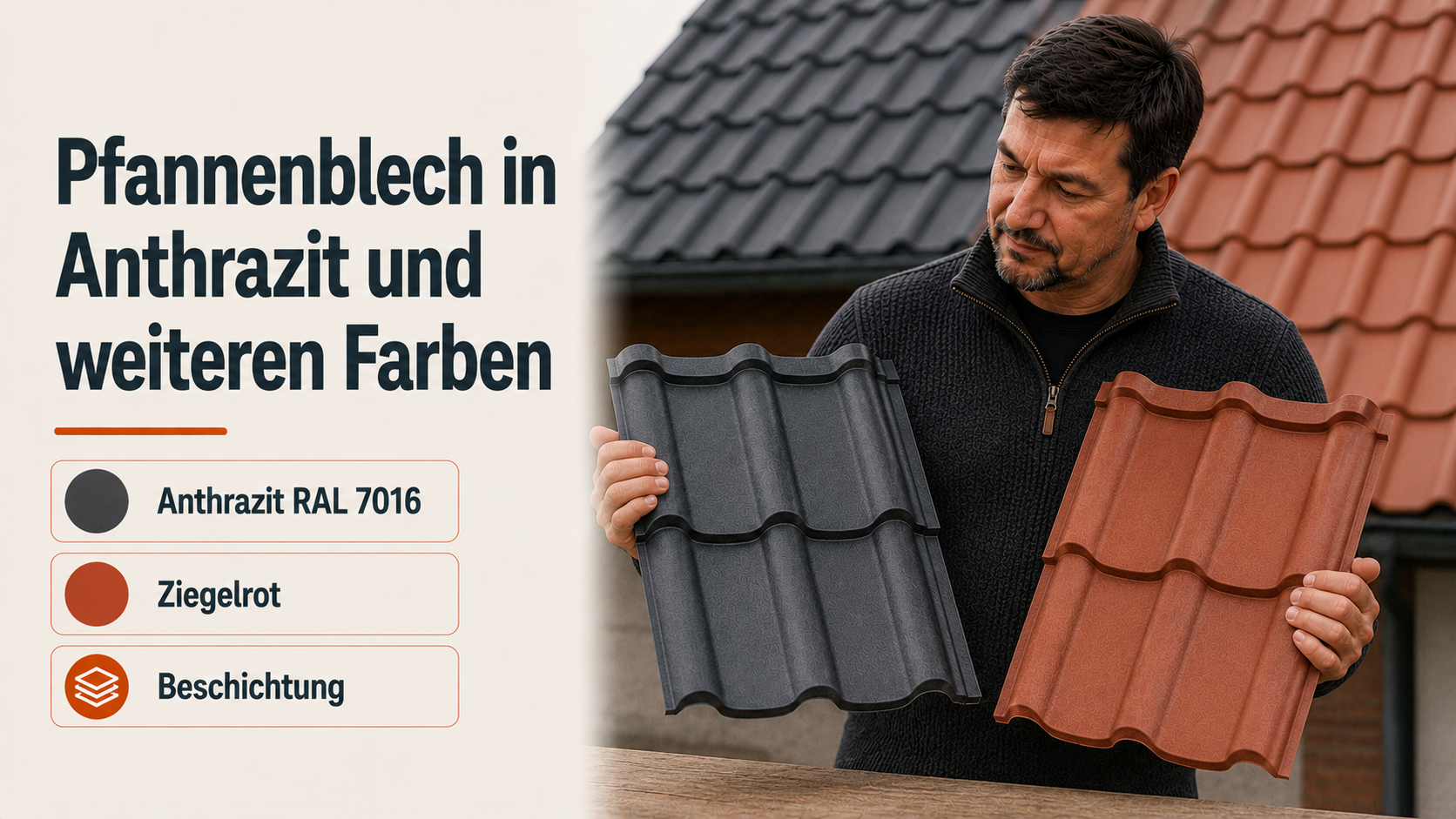 Pfannenblech in Anthrazit und weiteren Farben