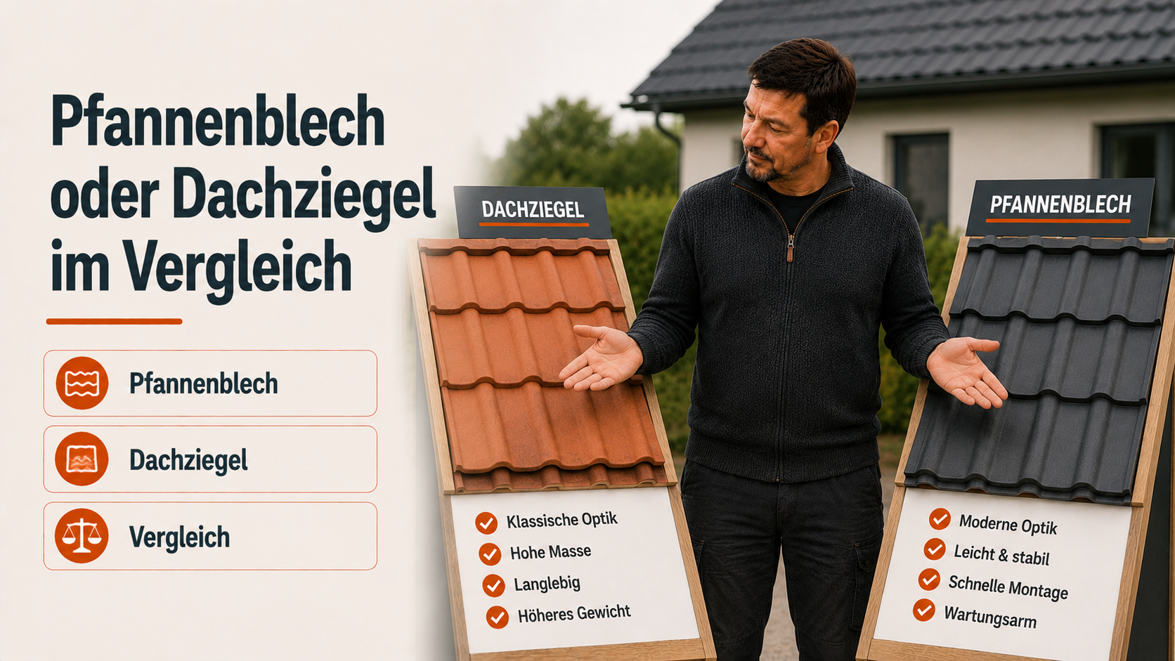 Pfannenblech oder Dachziegel: der große Vergleich