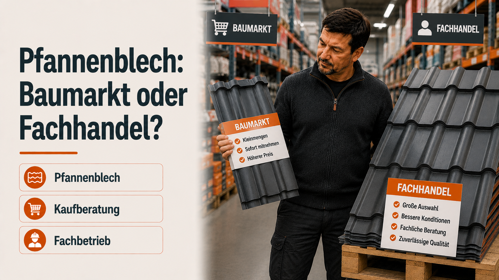 Pfannenblech bei OBI, Hornbach & Bauhaus: lohnt der Baumarkt?