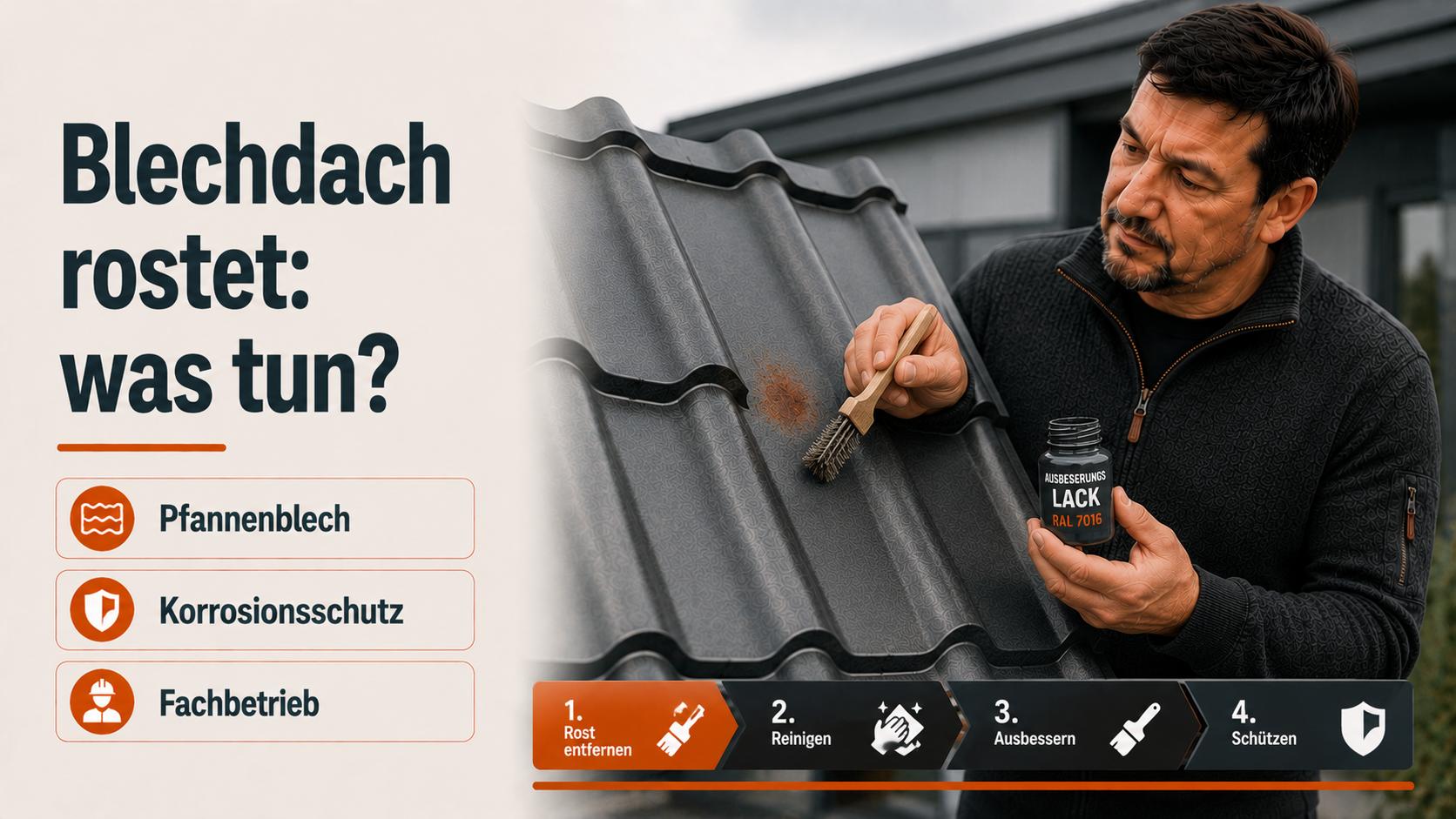 Was tun, wenn Pfannenblech oder Blechdach rostet?