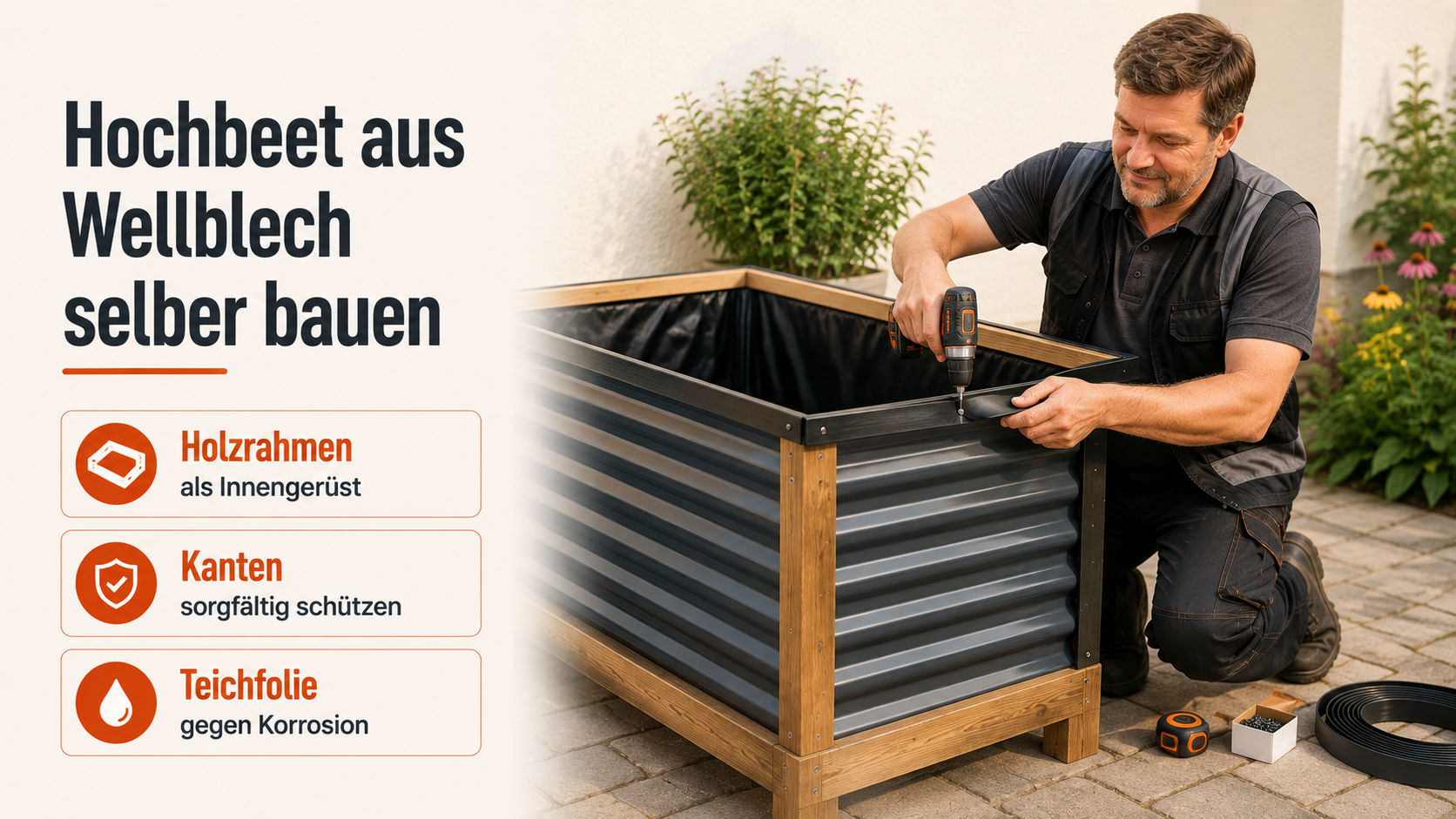 Hochbeet aus Wellblech selber bauen