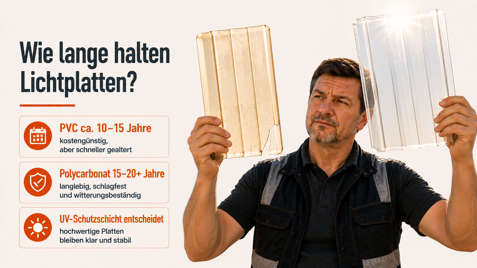 Wie lange halten Lichtplatten? Lebensdauer & UV-Beständigkeit