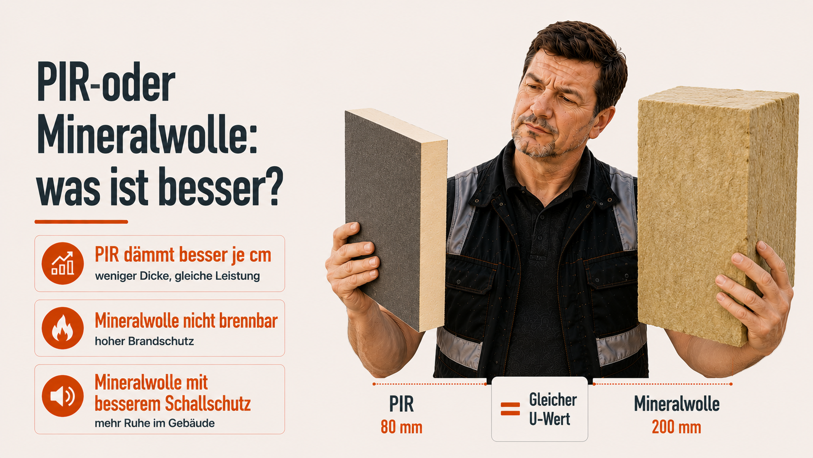 PIR- oder Mineralwolle-Dämmung: was ist besser?