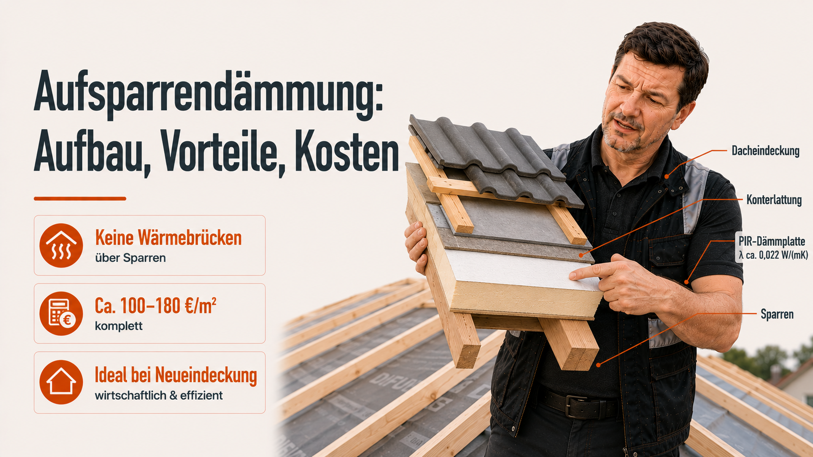 Aufsparrendämmung: Aufbau, Vorteile und Kosten