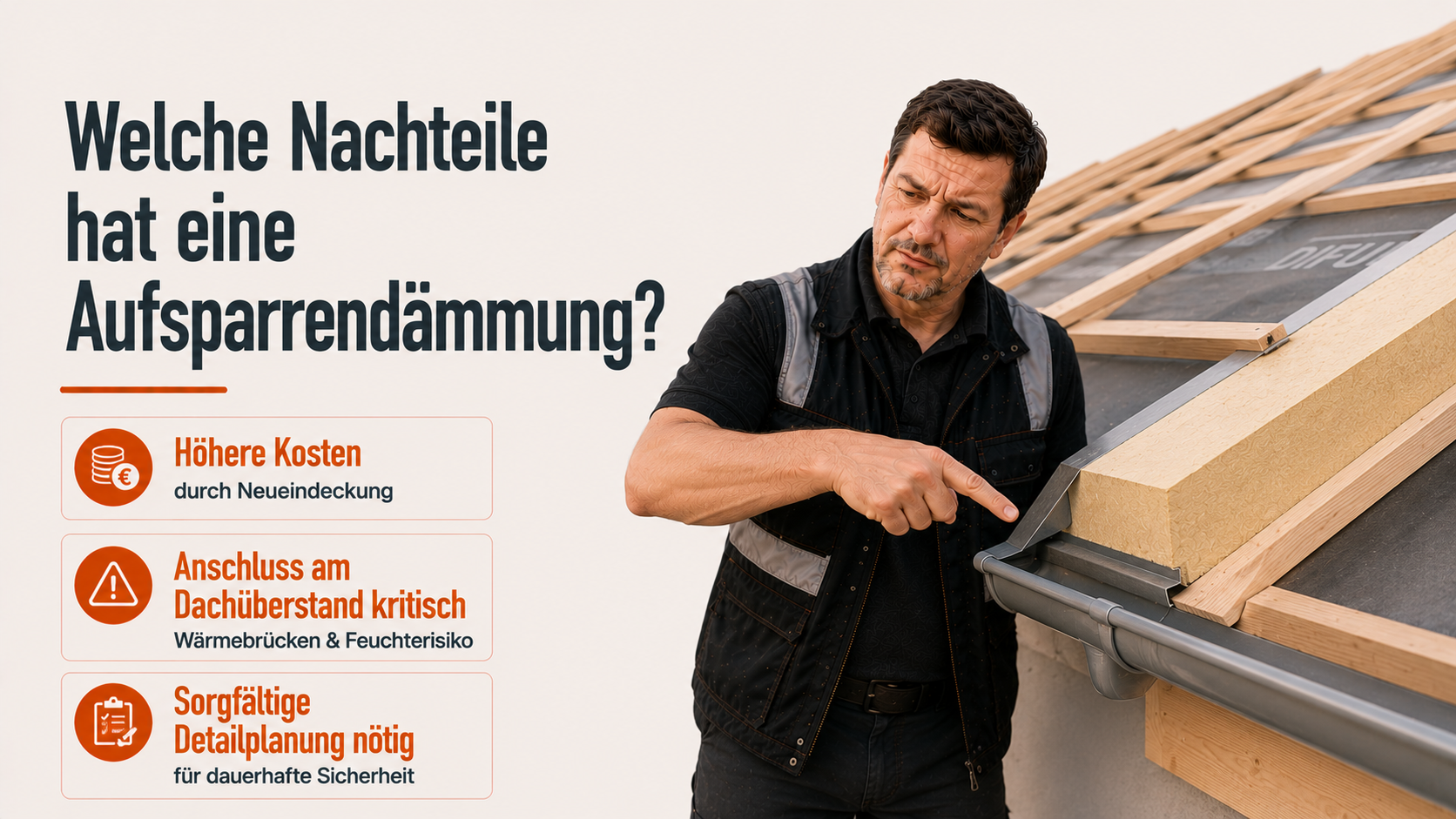 Welche Nachteile hat eine Aufsparrendämmung?