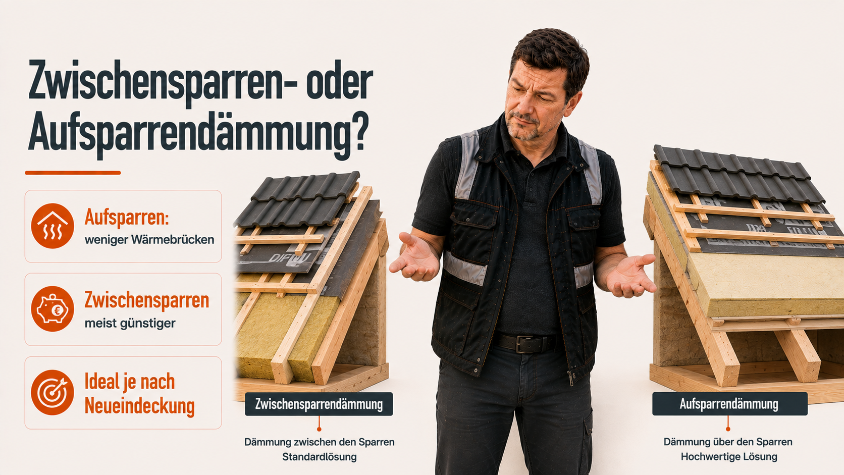Zwischensparren- oder Aufsparrendämmung: was ist besser?