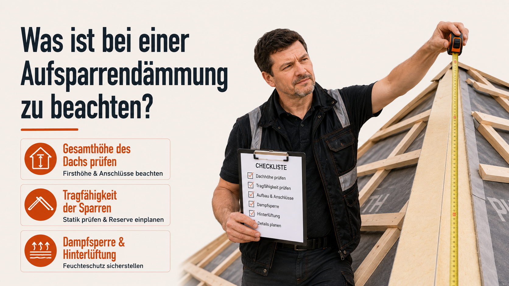 Was ist bei einer Aufsparrendämmung zu beachten?