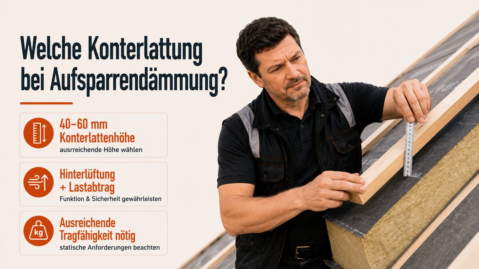 Welche Konterlattung bei Aufsparrendämmung?