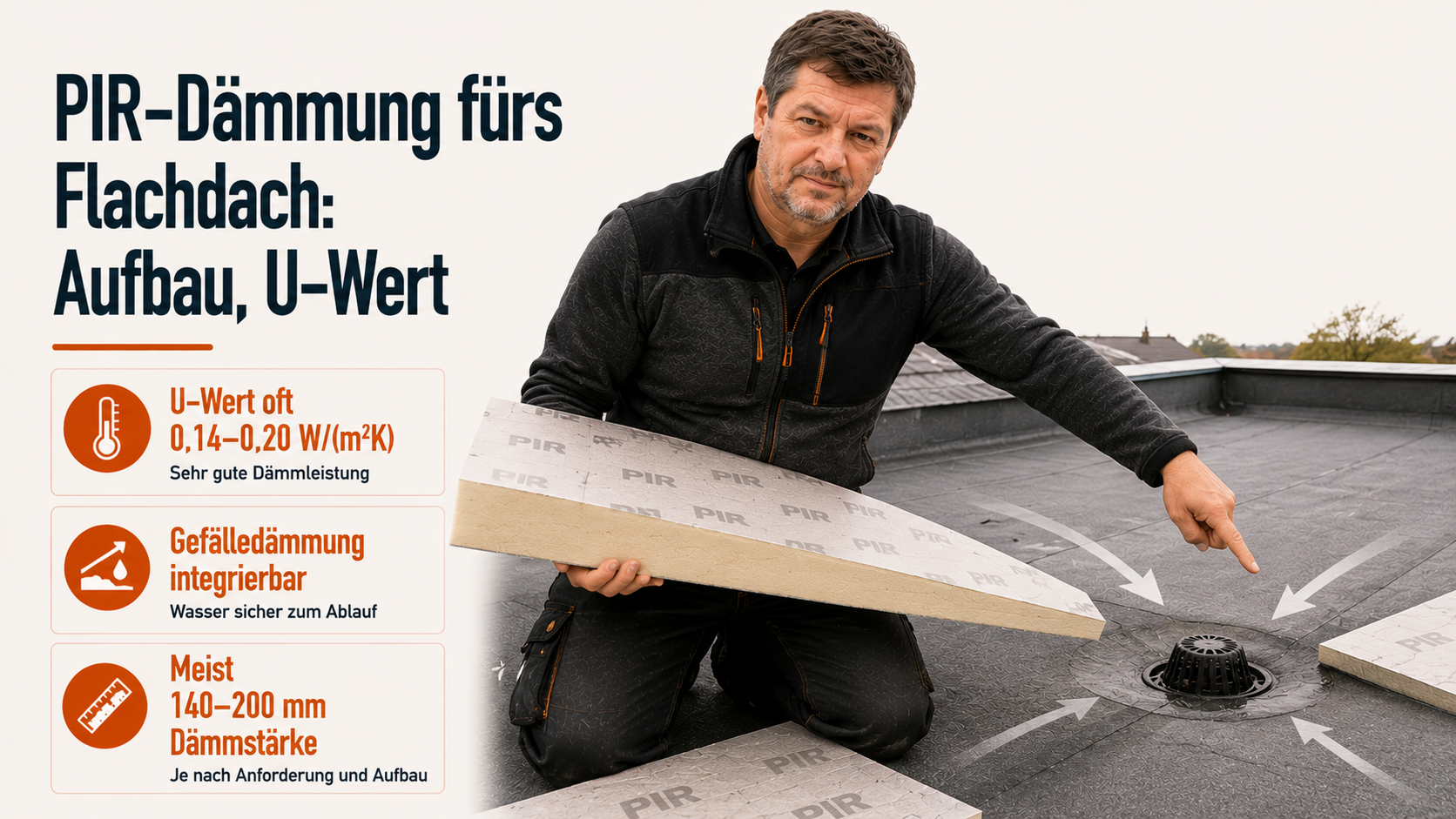 PIR-Dämmung fürs Flachdach: Aufbau und U-Wert