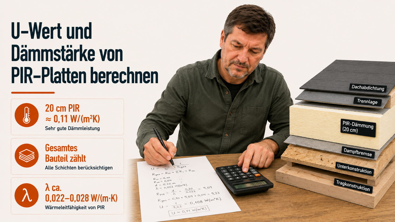 U-Wert und Dämmstärke von PIR-Platten richtig berechnen