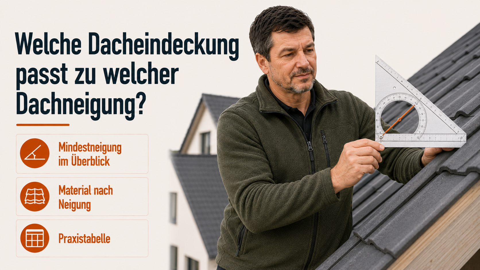 Welche Dacheindeckung passt zu welcher Dachneigung?