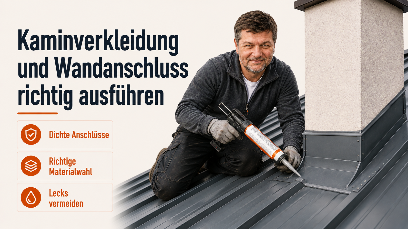 Kaminverkleidung und Wandanschluss aus Blech richtig ausführen