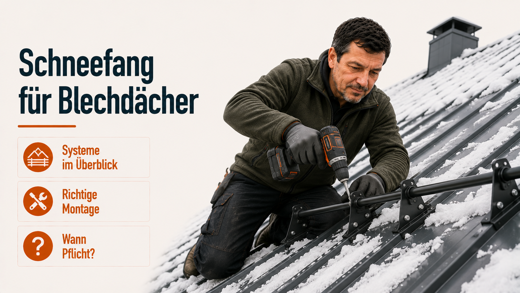 Schneefang für Blechdächer: Systeme, Montage, Pflicht