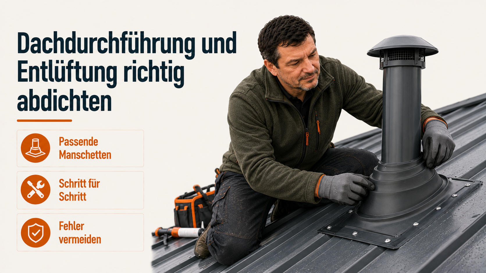 Dachdurchführung und Entlüftung im Blechdach richtig abdichten