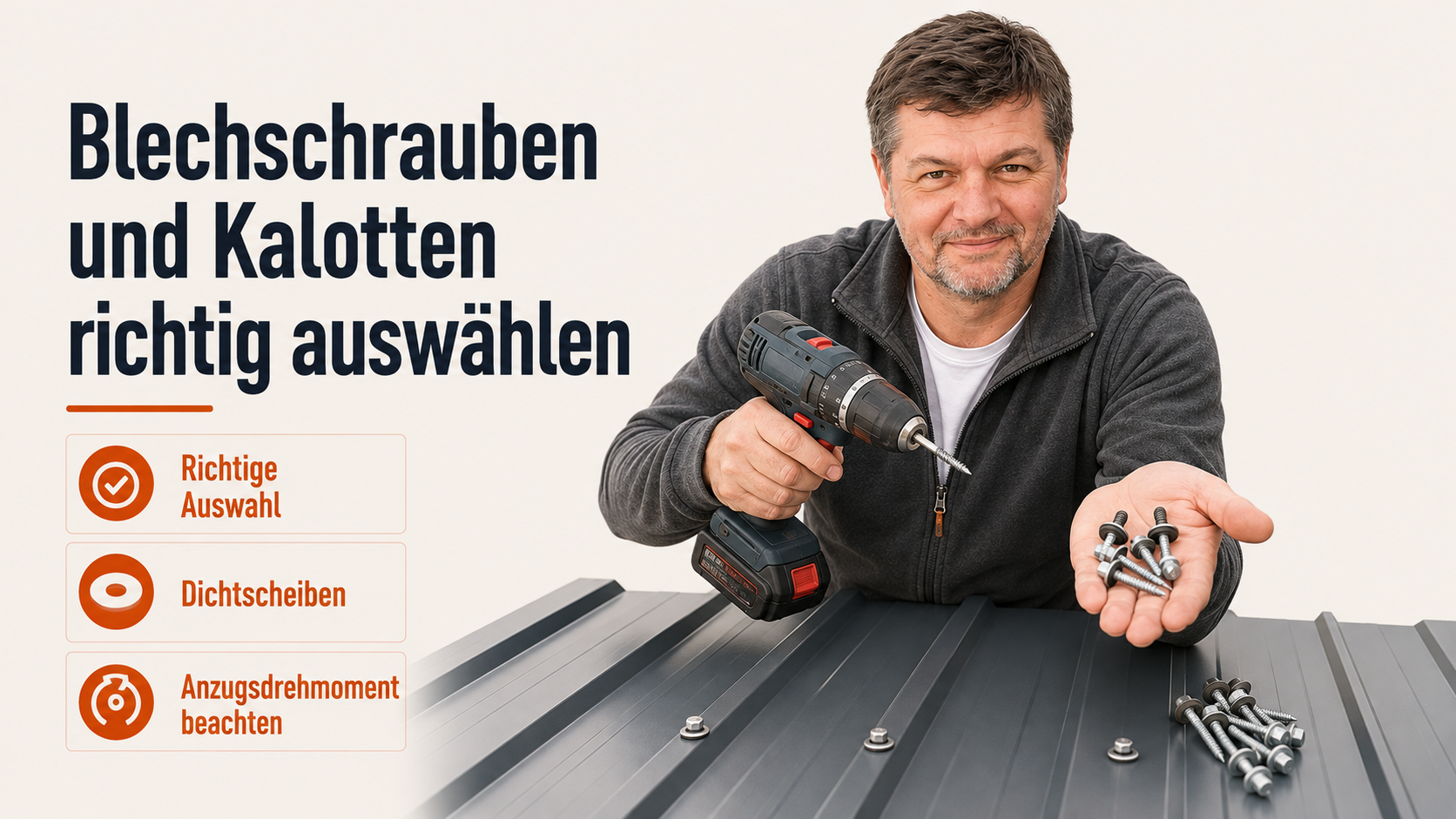 Blechschrauben und Kalotten richtig auswählen und setzen