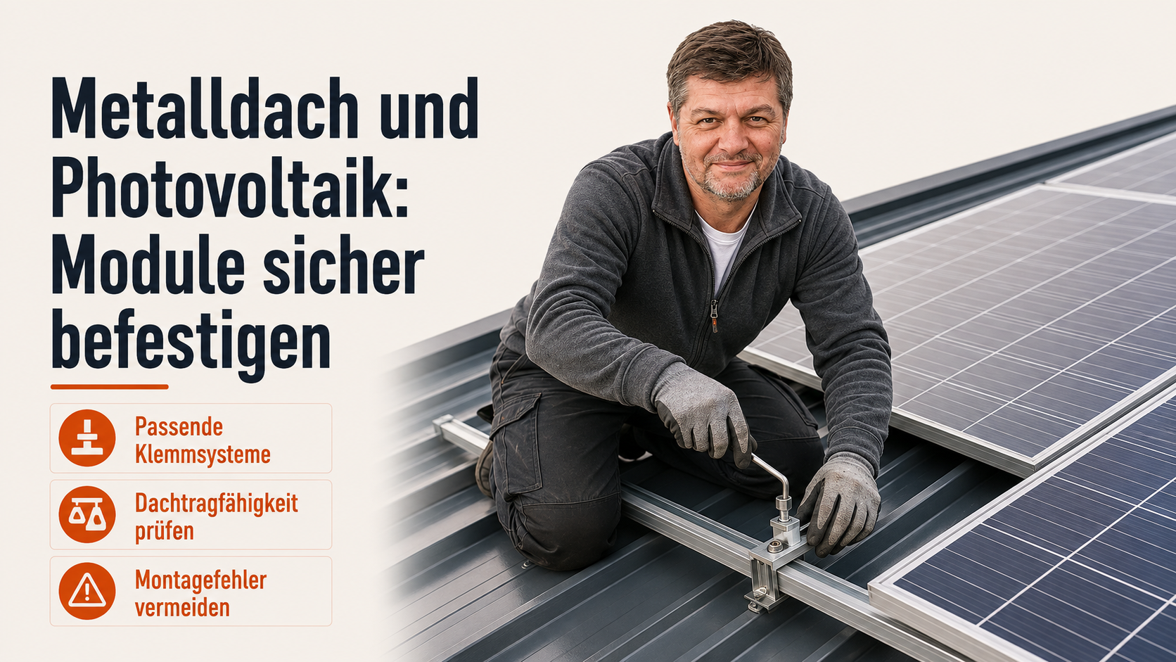 Metalldach und Photovoltaik: Module sicher befestigen