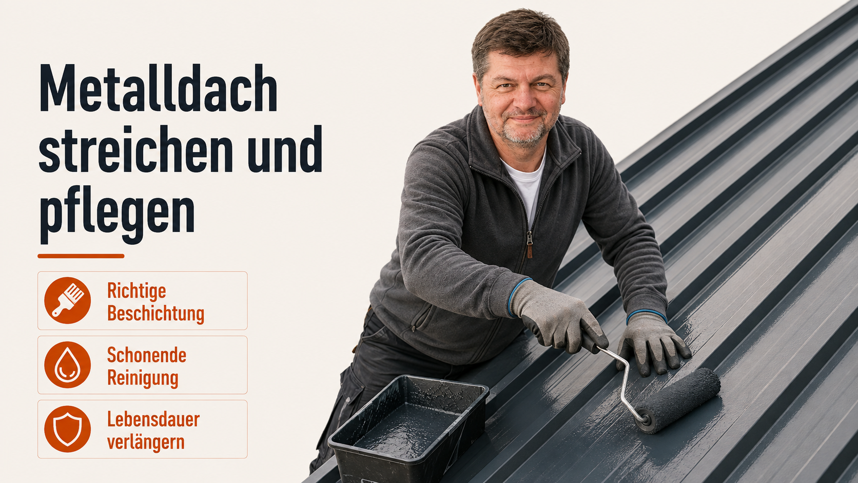 Metalldach streichen und pflegen: Lebensdauer verlängern