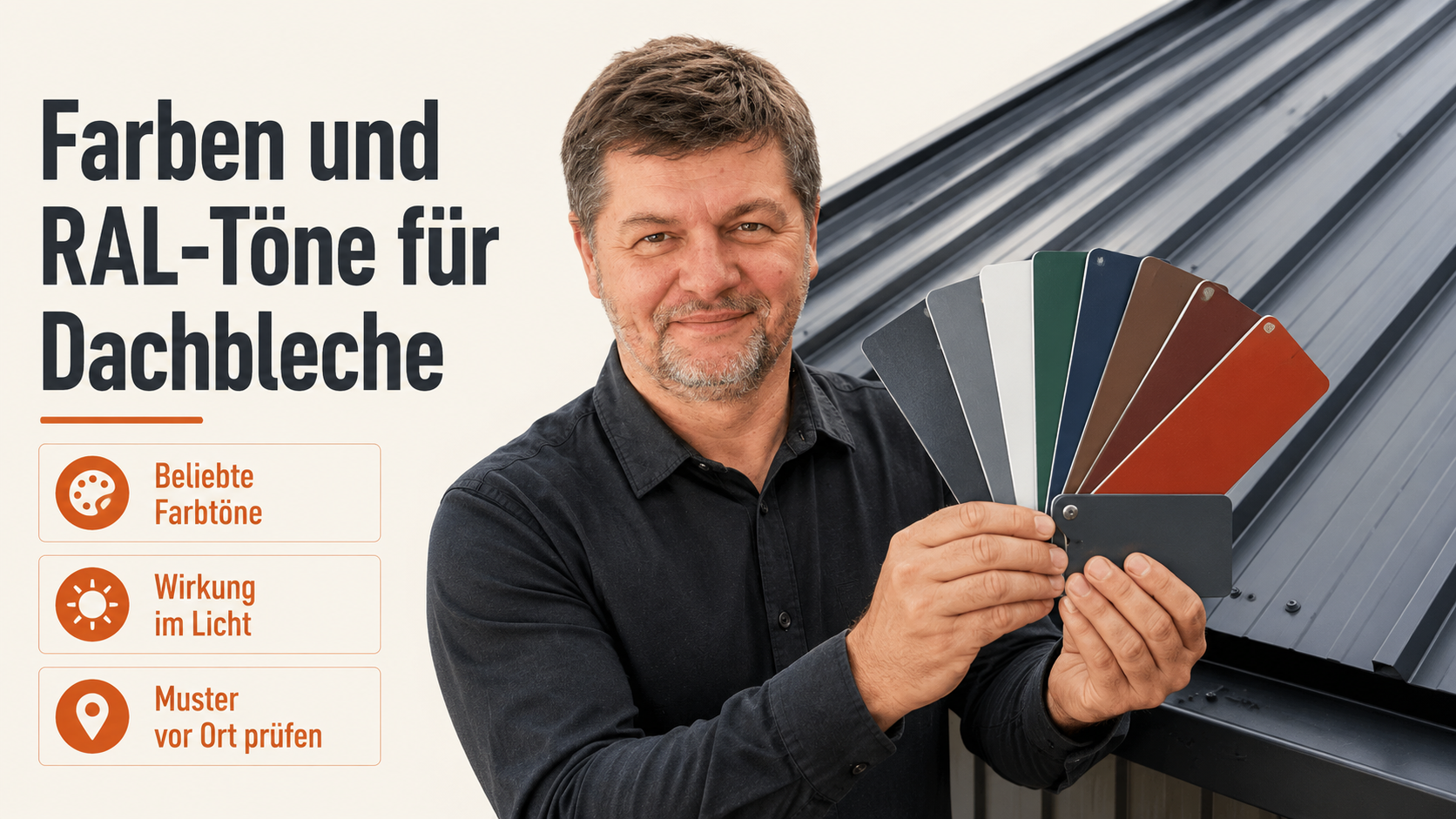 Farben und RAL-Töne für Dachbleche: anthrazit, ziegelrot & Co.