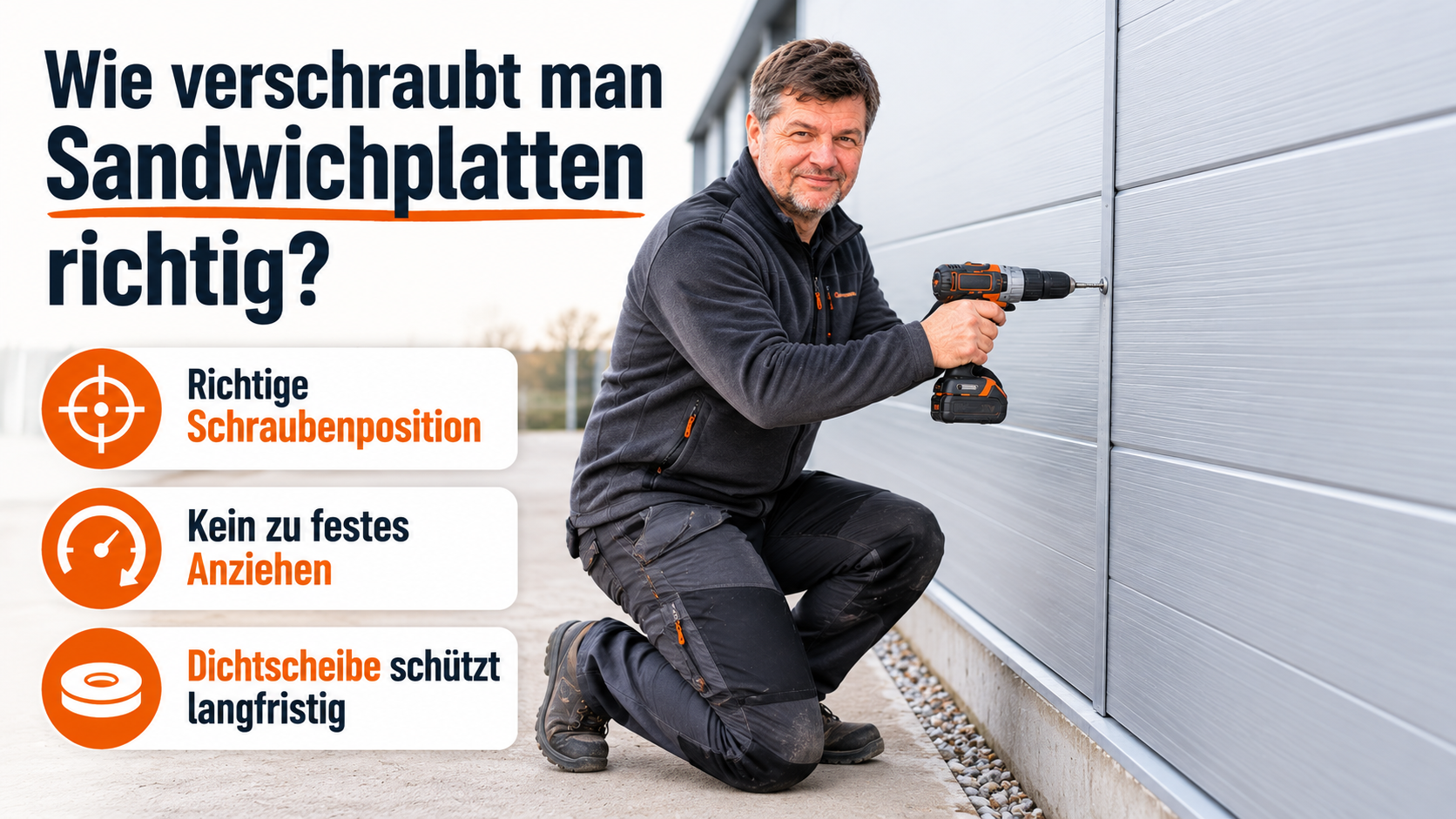 Wie verschraubt man Sandwichplatten richtig?