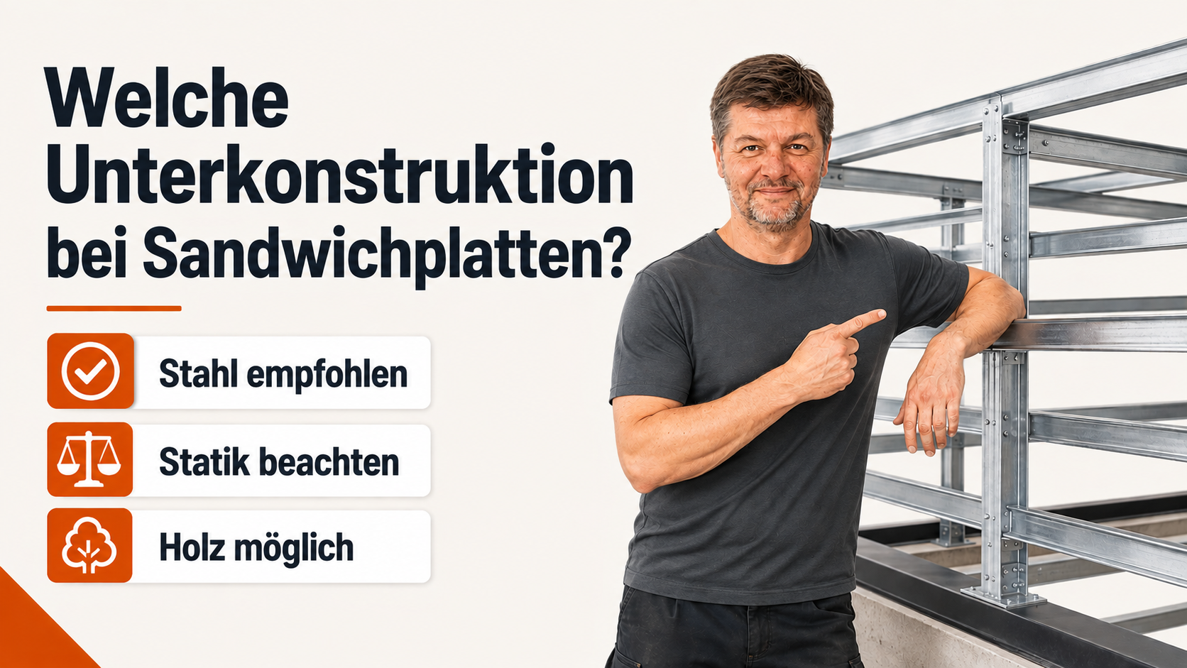 Welche Unterkonstruktion bei Sandwichplatten?