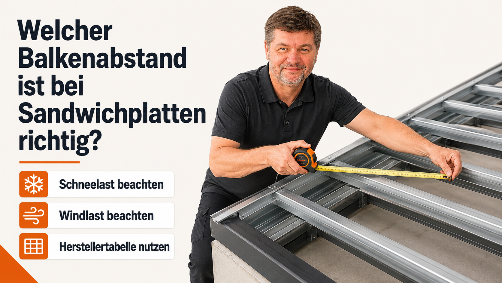 Welcher Balkenabstand ist bei Sandwichplatten richtig?