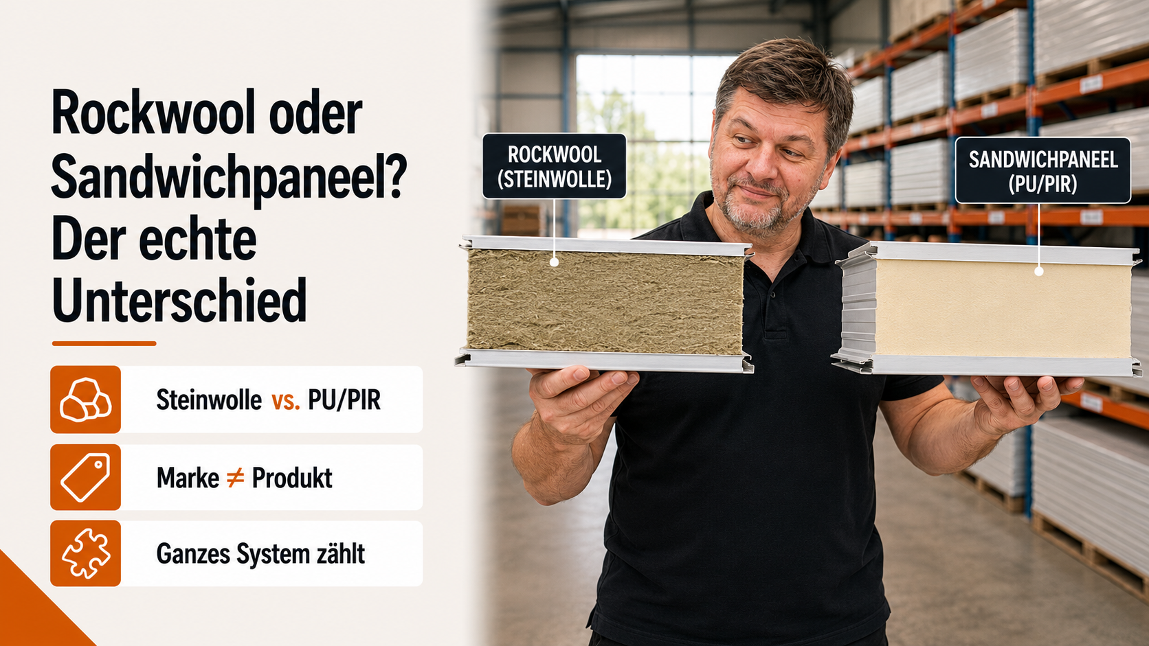 Unterschied zwischen Rockwool- und Sandwichpaneelen