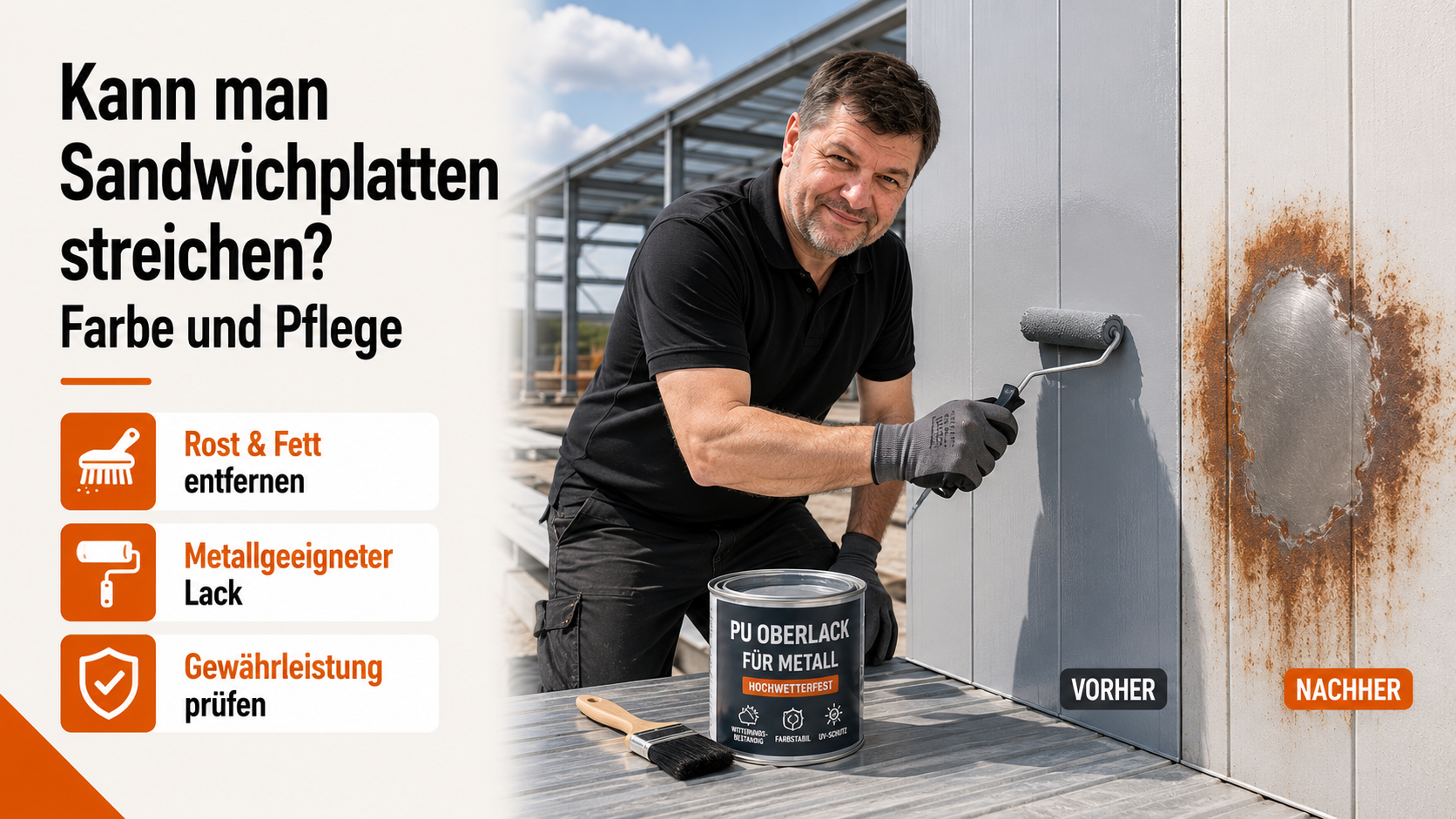 Kann man Sandwichplatten streichen? Farbe und Pflege
