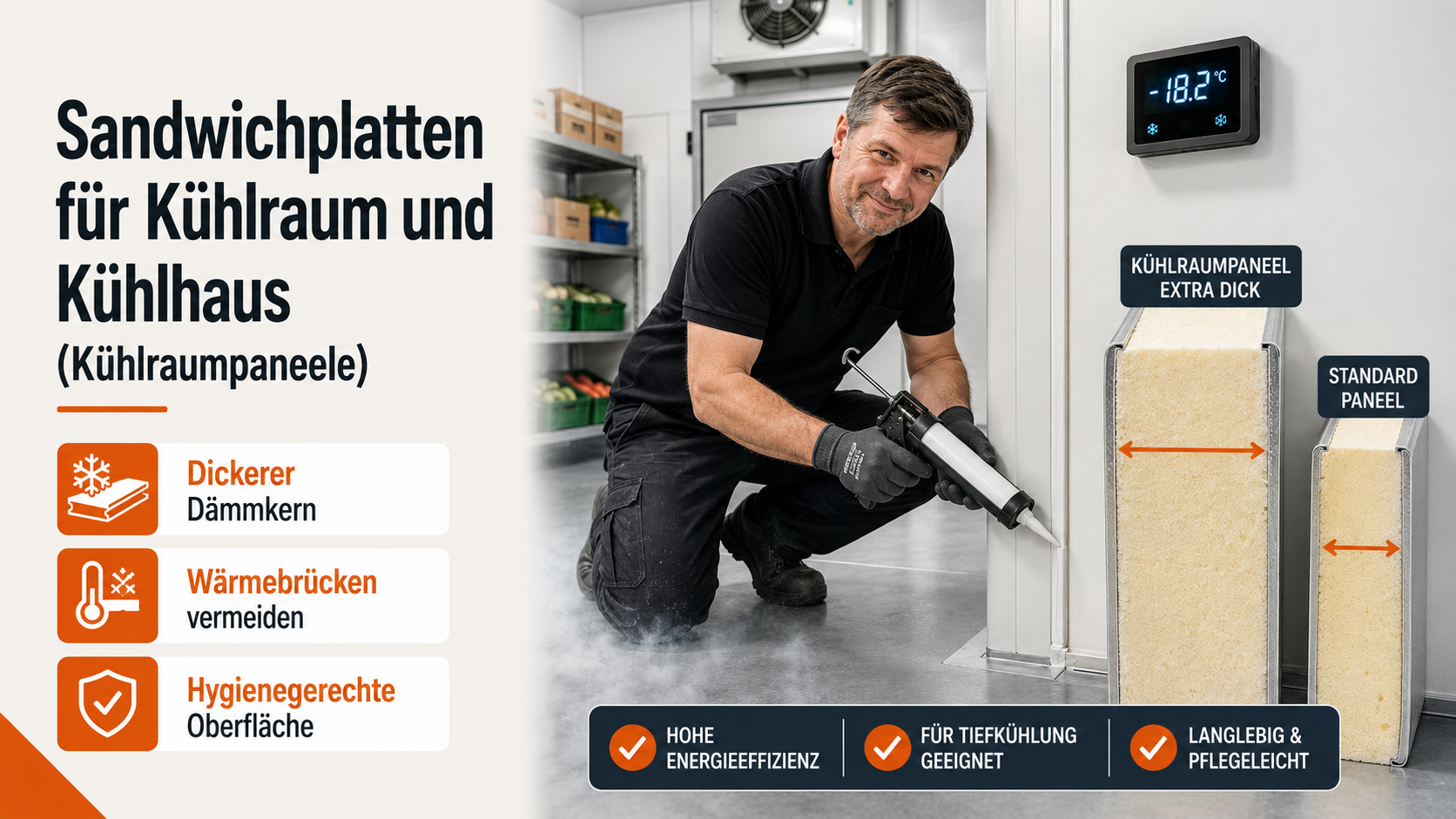 Sandwichplatten für Kühlraum und Kühlhaus (Kühlraumpaneele)